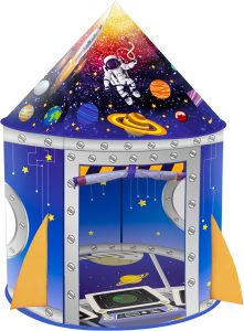 Play Tent for Boys Girls Kids,Rocket Ship Astronaut Spaceship Space Castle Playhouses Indoor Outdoor Game Party Birthday Gifts Bed Toy Toddler Pop Up Tunnel Foldable Tent