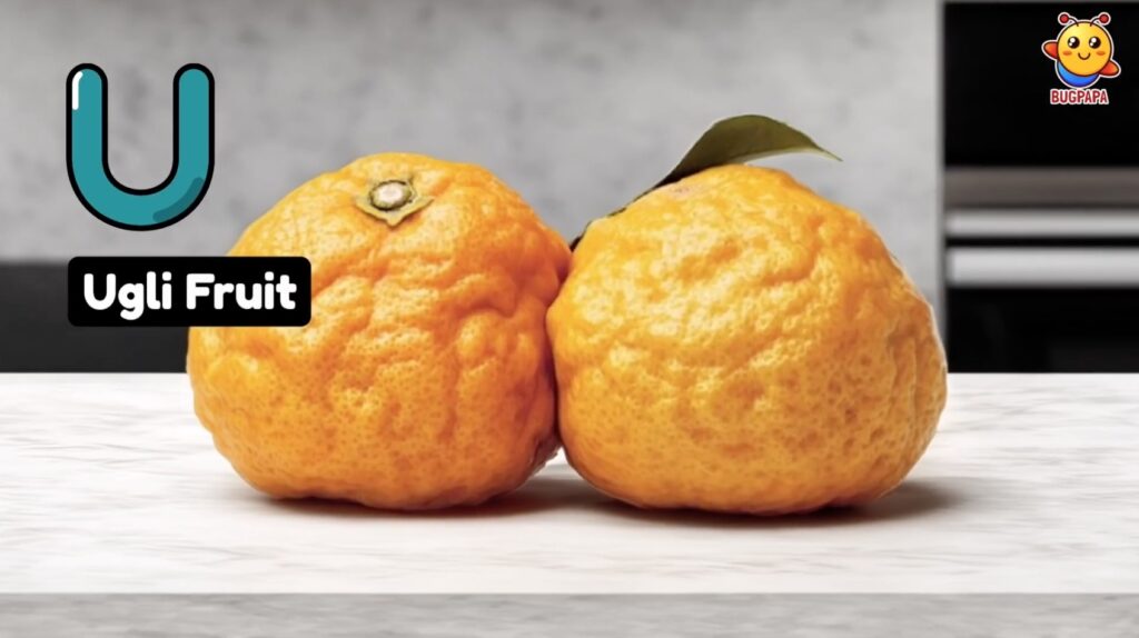 U is for Ugli fruit. Phonics Song. Learn phonics with real photos and images with Bugpapa
