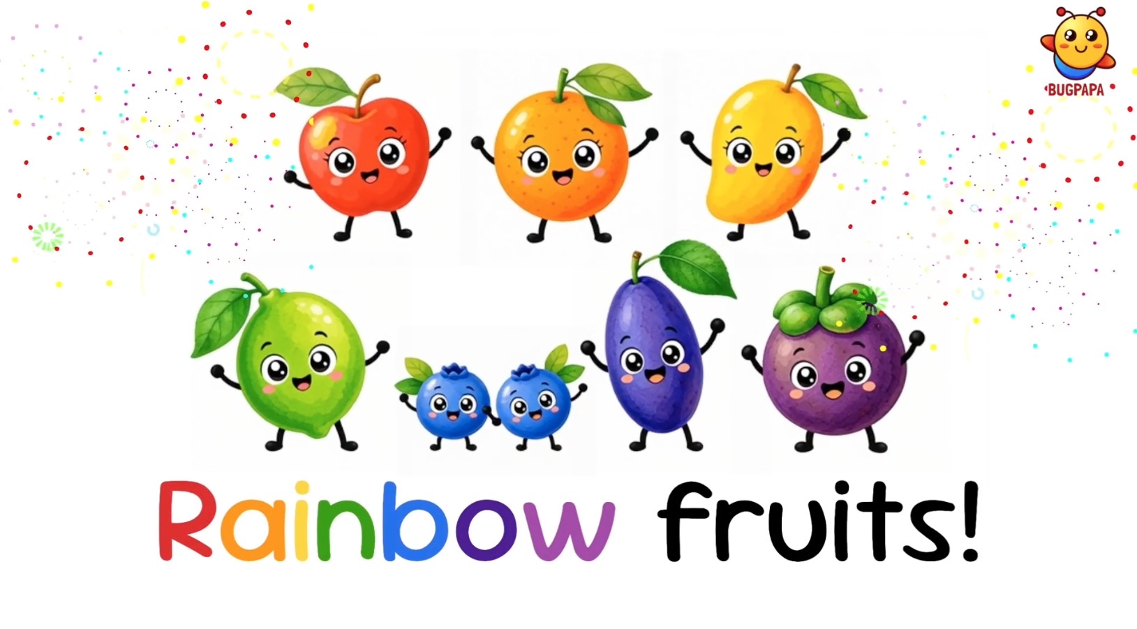 Rainbow Fruits Song, Healthy Eating, Bugpapa